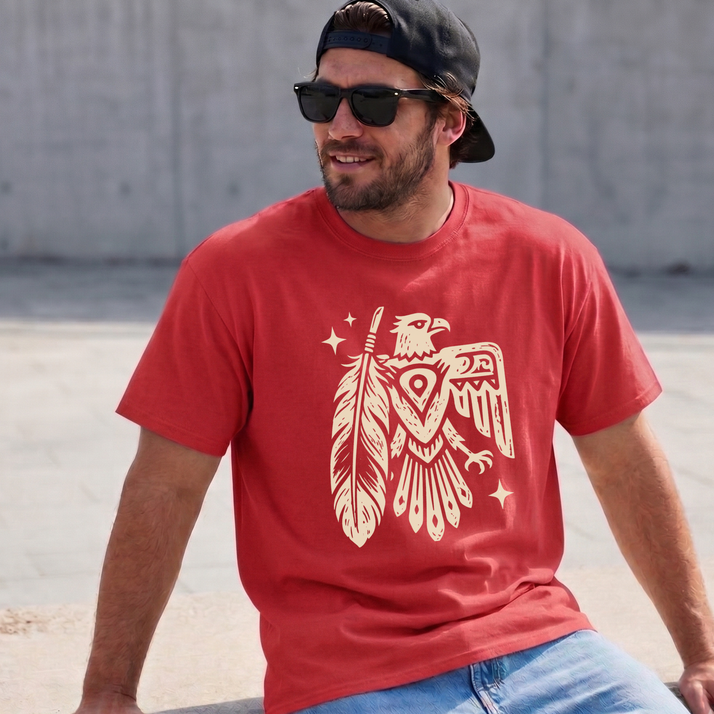 Thunderbird Feather graphic t-shirt featuring a cream-colored bird and feather illustration on a shirt. Thunderbird Shirt, Feather Shirt, Eagle Graphic Tee, Indigenous Inspired, Nature Shirt, Forest Green Tee, Graphic T-Shirt, Symbolic Art, Outdoor Apparel, Cultural Apparel, Unisex Shirt, Wilderness Style, Native Inspired Art, Bird Graphic Shirt, Heritage Design, Statement Tee, Gift For Nature Lover, Outdoor Lifestyle, Spiritual Symbolism, Casual Graphic Tee