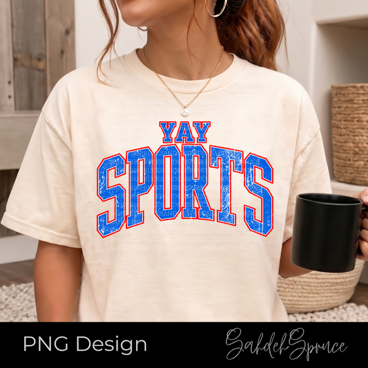 Yay Sports PNG, Funny Sports Mom PNG, Retro Sports PNG, Varsity Sports Design, Game Day PNG, Sports Mom Digital File, Sports Dad PNG, Collegiate Sports PNG, Vintage Sports Design, Sports DTF PNG, Funny Game Day Shirt, Sports Mom Sweatshirt, Distressed Varsity PNG, Sports Fan Gift, Yay Sports Digital Download