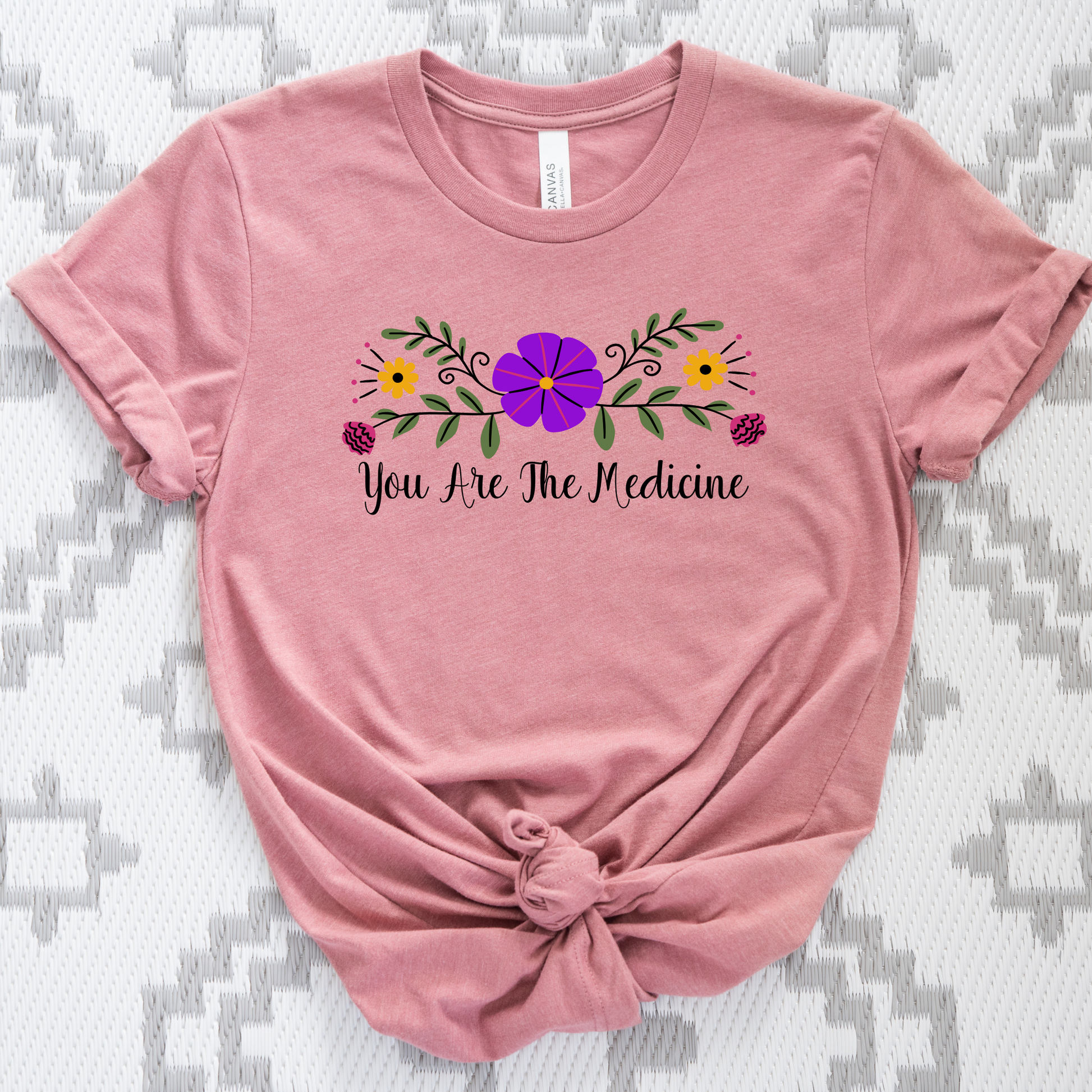 You Are The Medicine shirt, Indigenous floral tee, Indigenous empowerment clothing, Healing graphic t-shirt, Floral medicine tee, Family-owned Indigenous brand