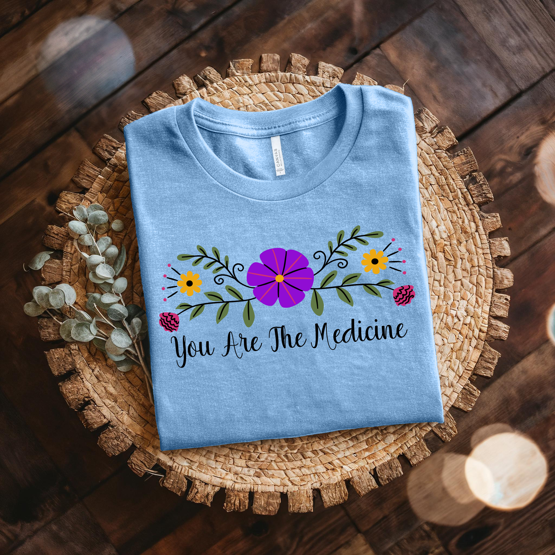 You Are The Medicine shirt, Indigenous floral tee, Indigenous empowerment clothing, Healing graphic t-shirt, Floral medicine tee, Family-owned Indigenous brand