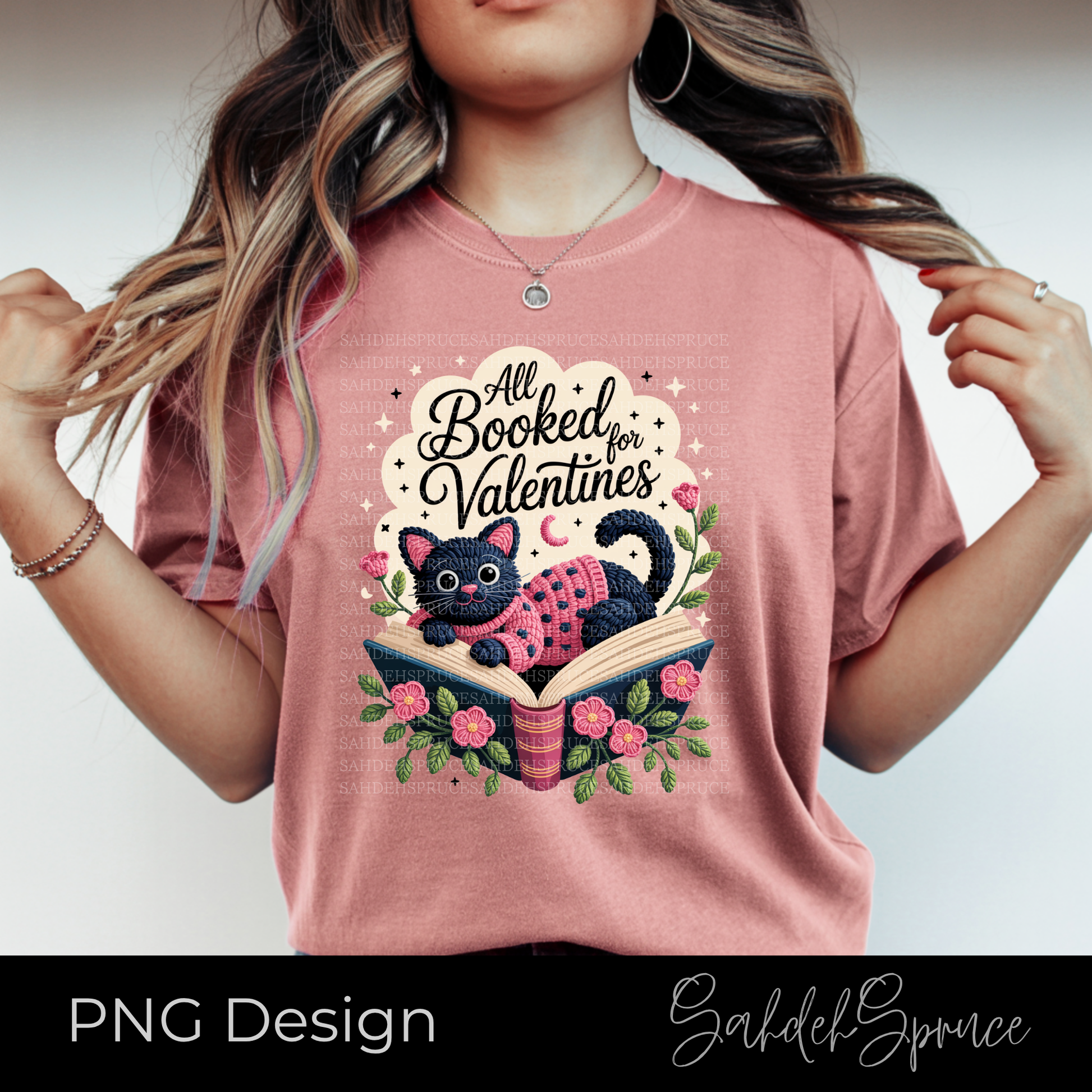 all booked for valentines png, faux crochet cat png, valentine book lover graphic, valentine cat digital download, bookish valentine png, crochet style valentine design, cat and books valentines png, reader valentines day graphic, cute crochet cat artwork, digital valentine cat file, cozy book valentine design