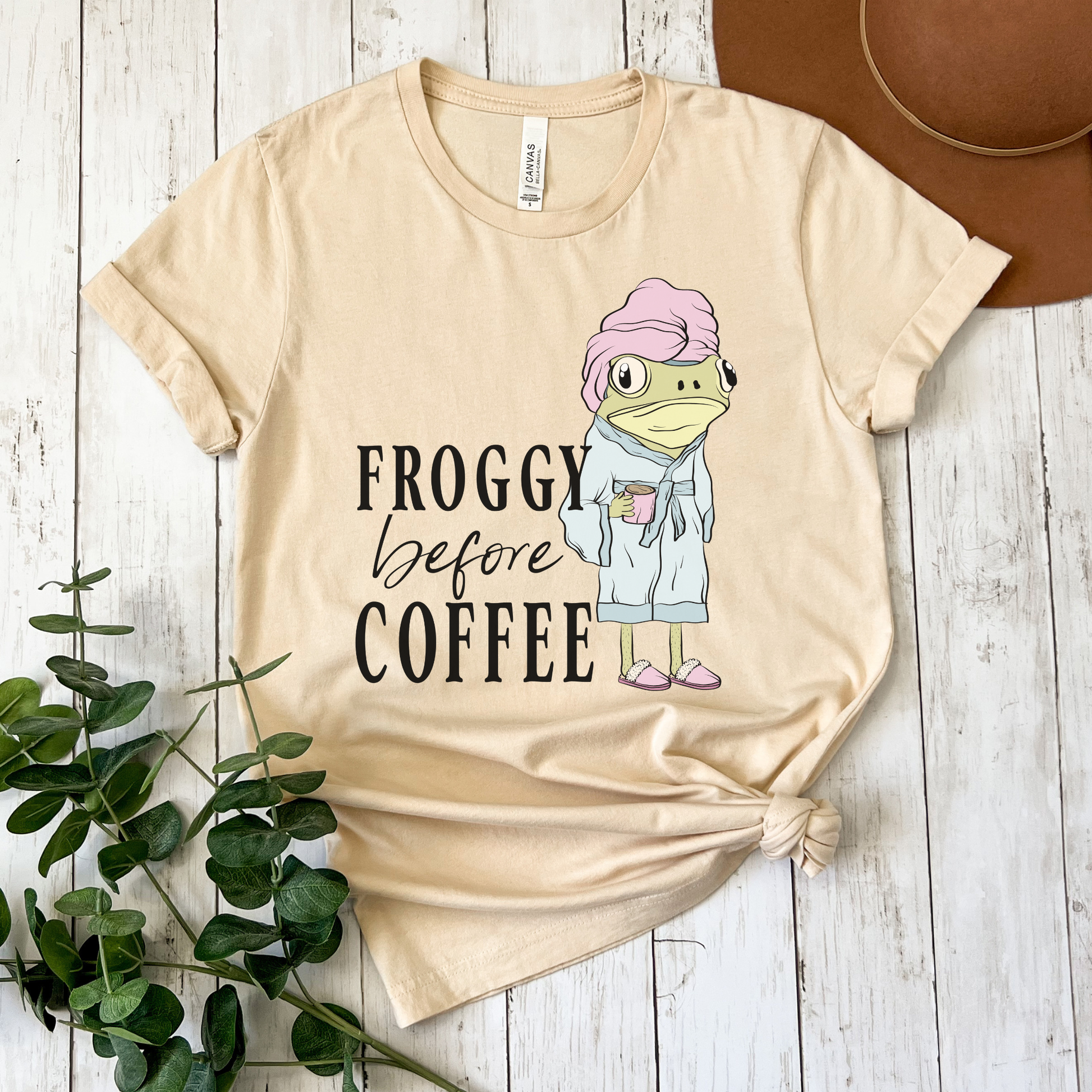 frog shirt, funny frog tee, coffee shirt, before coffee mood, funny coffee shirt, cute frog shirt, coffee lover gift, morning person joke, not a morning person, cozy aesthetic shirt, animal graphic tee, unisex funny shirt, frog lover gift, caffeine lover tee, relatable humor shirt