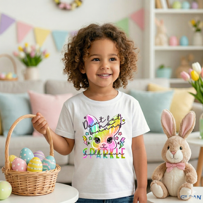 dont let no bunny dull your sparkle toddler shirt, toddler easter shirt, sparkle bunny toddler shirt, cute toddler easter shirt, inspirational toddler shirt, bunny shirt toddler, toddler easter outfit, toddler spring shirt, girls toddler easter shirt, cute bunny tee toddler, toddler graphic tee easter, uplifting toddler shirt, toddler holiday shirt, bunny sparkle shirt toddler, toddler spring outfit