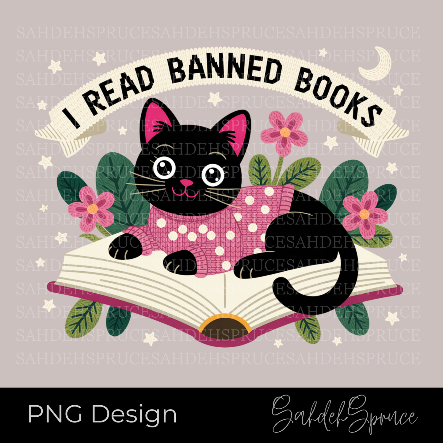 i read banned books png, banned books shirt design, book lover png, reader graphic png, faux crochet cat png, crochet cat design, bookish png design, cat lover png, librarian shirt design, teacher png design, reading png, bookworm design, banned books week shirt, dtf transfer png, sublimation design png