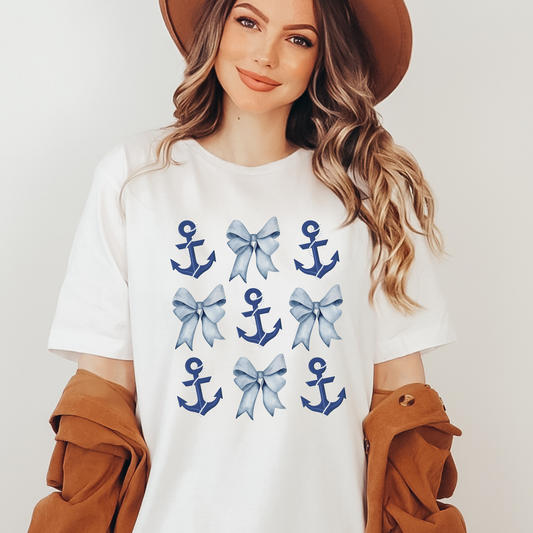 Nautical Anchor Bows Unisex T-Shirt