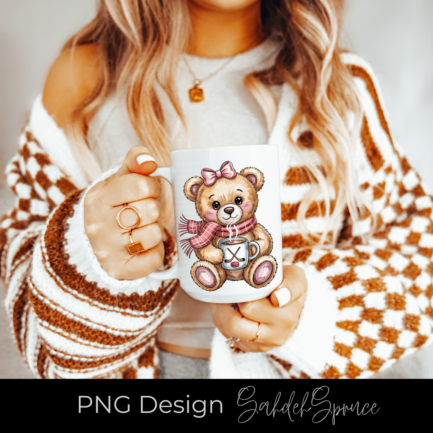  teddy bear hot cocoa PNG, cozy bear coffee PNG, winter sublimation PNG, Christmas teddy bear graphic, hot chocolate bear PNG, holiday coffee lover tee, cute winter bear PNG, Starbucks sublimation PNG, family holiday shirts PNG, red scarf bear PNG