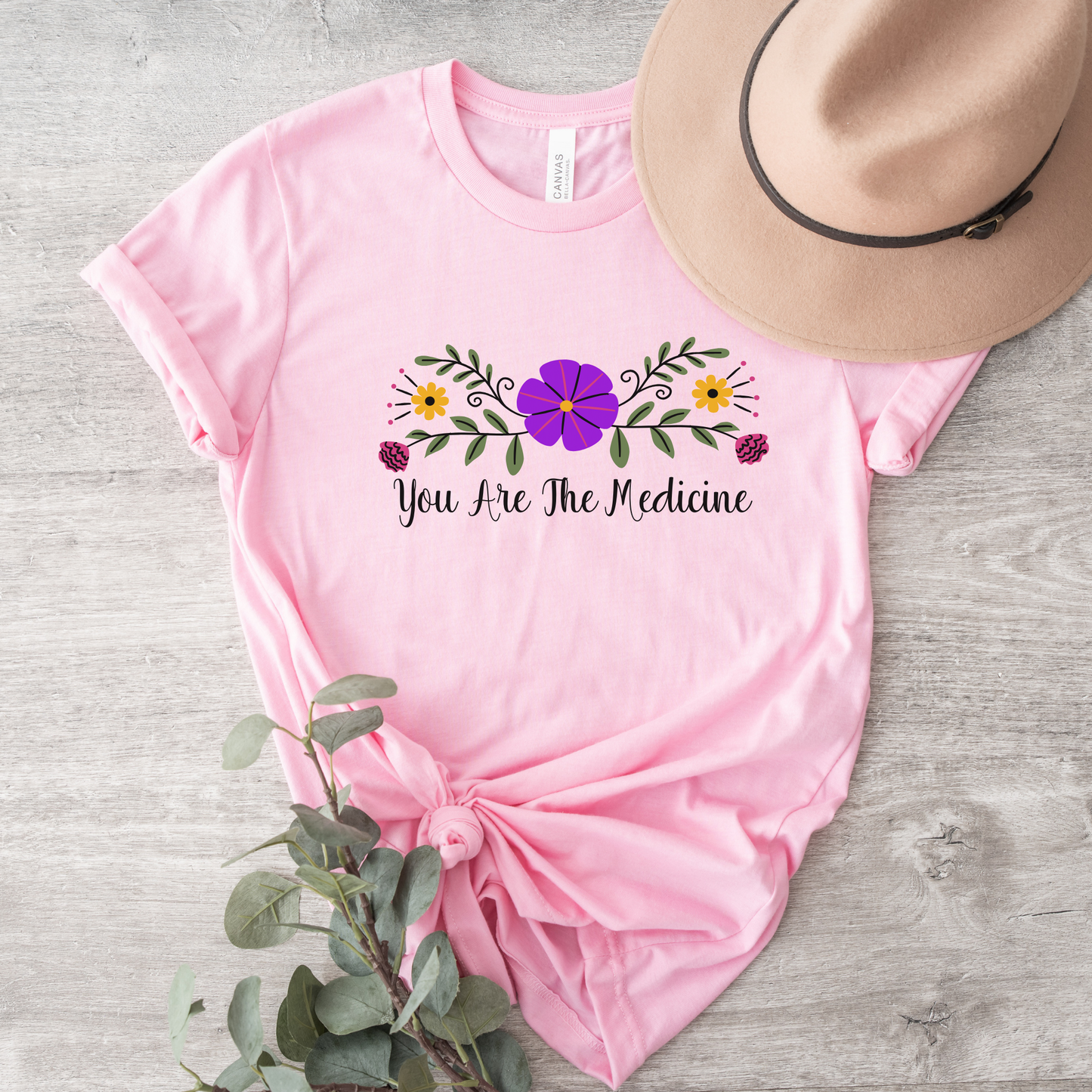 You Are The Medicine shirt, Indigenous floral tee, Indigenous empowerment clothing, Healing graphic t-shirt, Floral medicine tee, Family-owned Indigenous brand