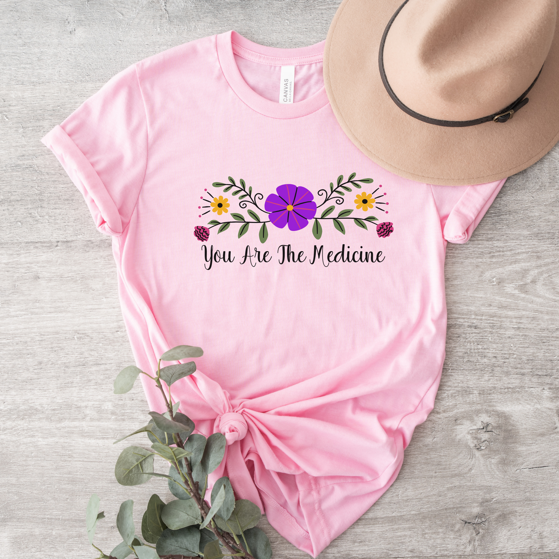 You Are The Medicine shirt, Indigenous floral tee, Indigenous empowerment clothing, Healing graphic t-shirt, Floral medicine tee, Family-owned Indigenous brand