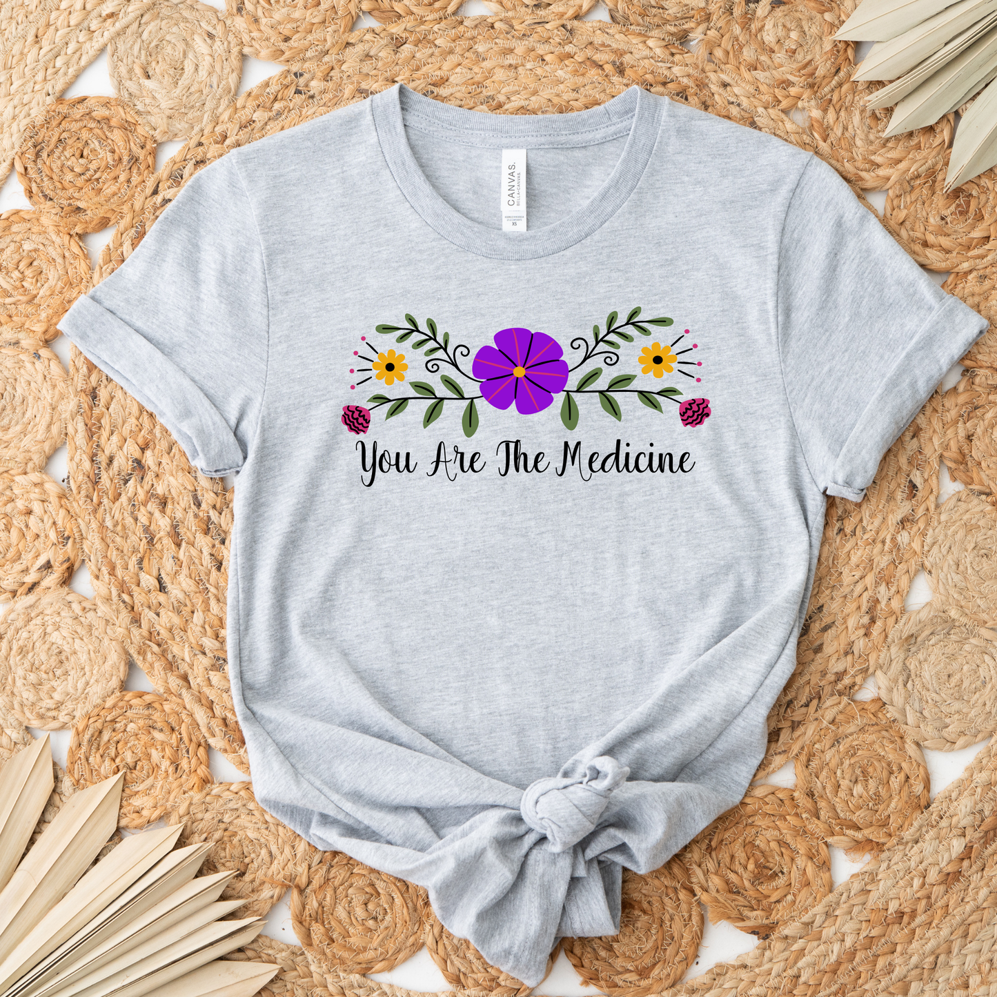 You Are The Medicine shirt, Indigenous floral tee, Indigenous empowerment clothing, Healing graphic t-shirt, Floral medicine tee, Family-owned Indigenous brand